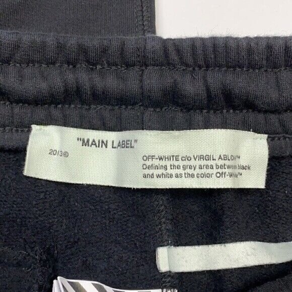 Off-White c/o Virgil Abloh Disrupted Logo Slim Black Sweatpants Size Large - Picture 10 of 12